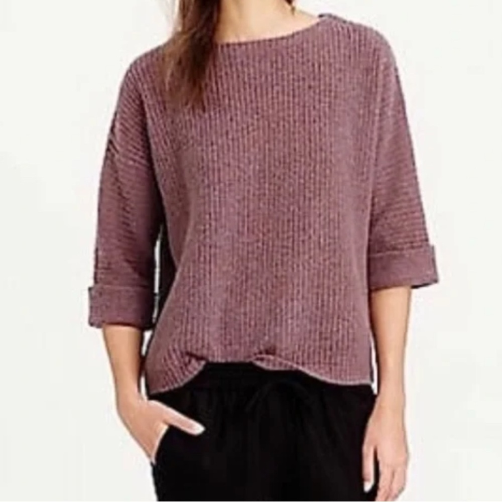 J Crew Women's Lavender Roll sleeve Sweater